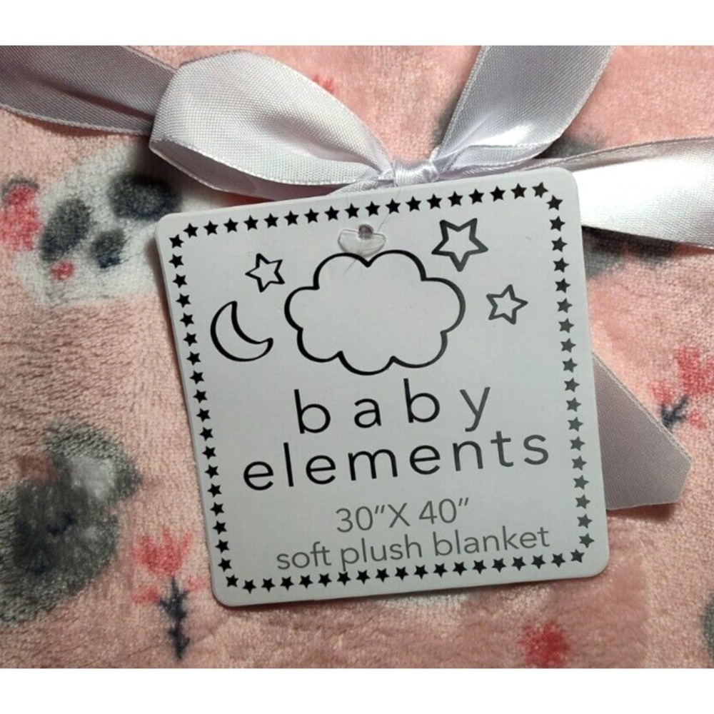 Baby Elements Plush Koala Panda Bear Face Pink Blanket Lovey Soft Girl NWT‎ - Picture 2 of 4